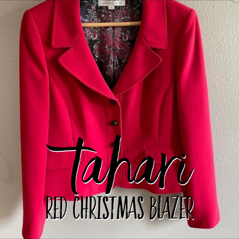 Red dressy Tahari Christmas jacket